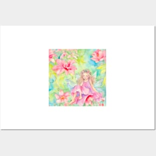 Garden fairy, watercolor painting Posters and Art